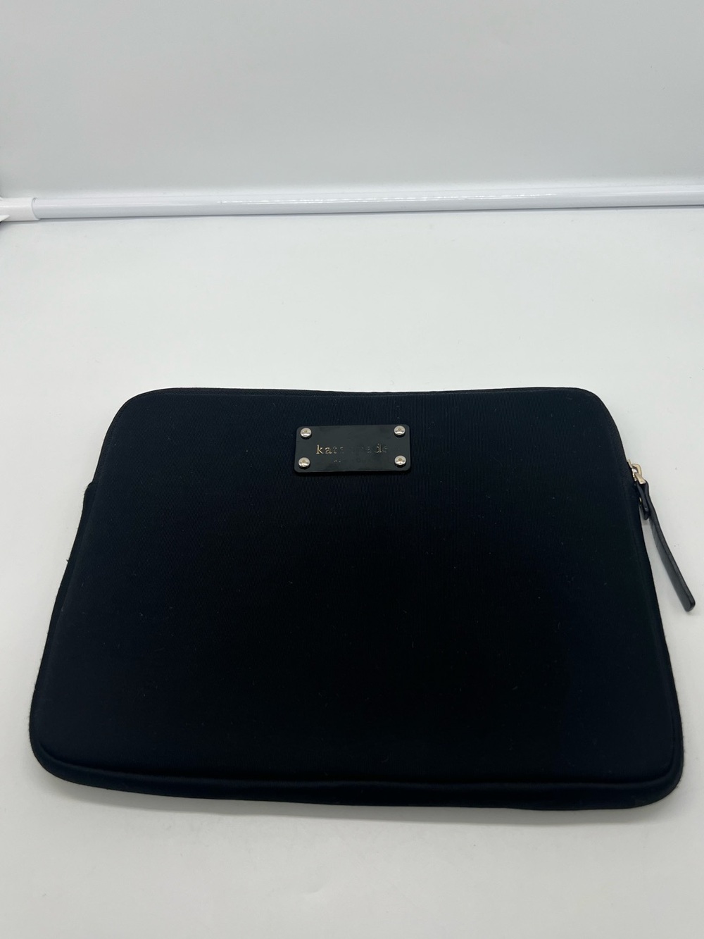 KATE SPADE NEW YORK Out Of Office Black Neoprene iPad Sleeve Tablet Small Clutch - Picture 3 of 9